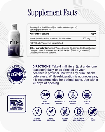 Liposomal NAD+ – Liquid Supplement Designed to Help Support Absorption – Active Form of NAD+ Helps Support Normal Cellular Health, Healthy Aging, Energy Metabolism and Overall Vitality